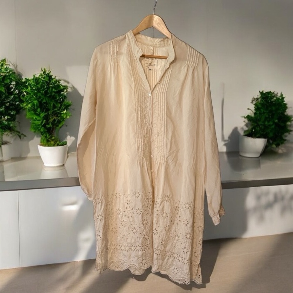 Vintage Johnny Was 100% Silk Button Up Dress Medium